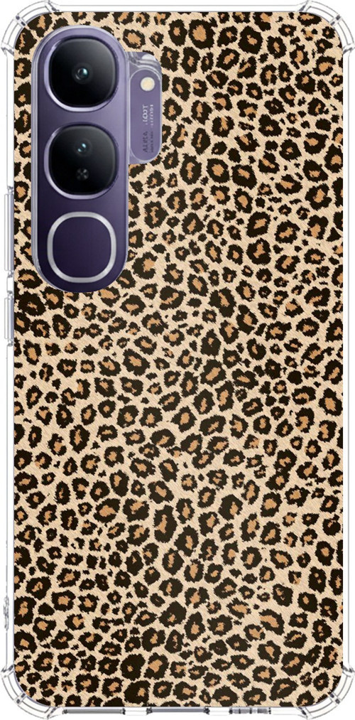 Vivo V40 Lite Uyumlu Leopar Tasarımlı Baskılı Silikon Kılıf