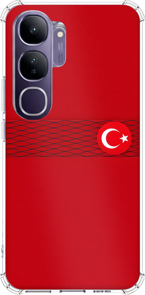 Vivo V40 Lite Uyumlu Türk Milli Takım Izgara Desenli Forma Baskılı Silikon Kılıf