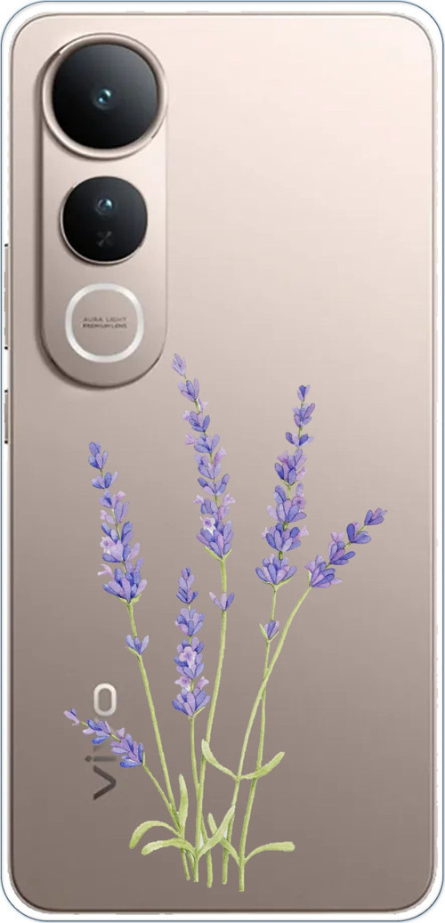 Vivo V50 Lite Uyumlu Lavanta Çiçek Tasarımlı Baskılı Silikon Kılıf