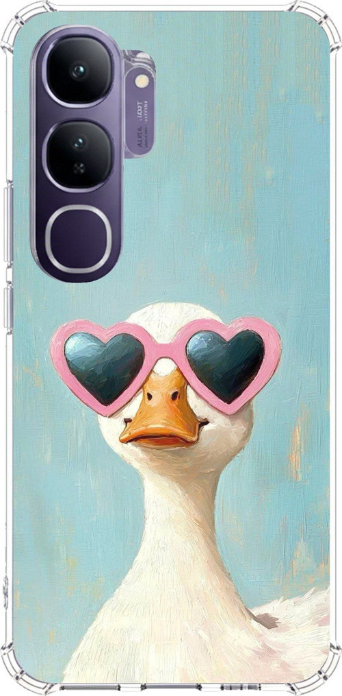 Vivo V40 Lite Uyumlu Yağlı Boya Pop-Art Ördek Baskılı Silikon Kılıf