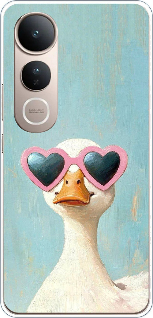 Vivo V50 Lite Uyumlu Yağlı Boya Pop-Art Ördek Baskılı Silikon Kılıf
