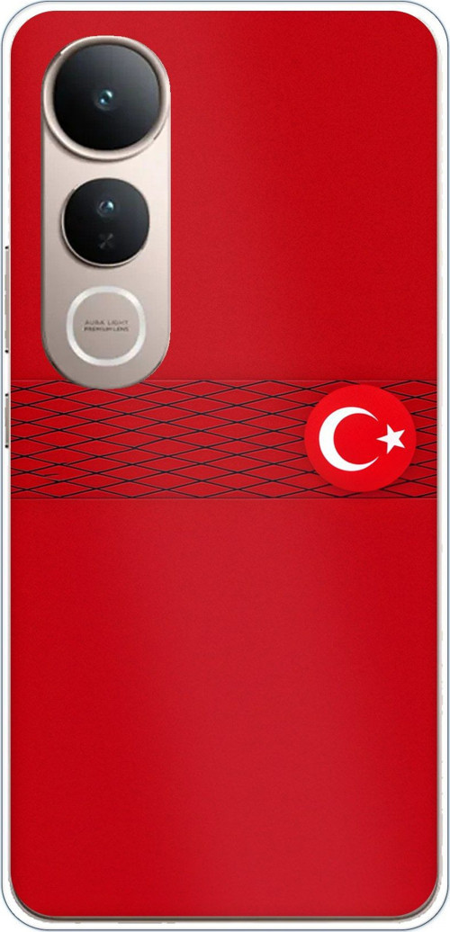 Vivo V50 Lite Uyumlu Türk Milli Takım Izgara Desenli Forma Baskılı Silikon Kılıf