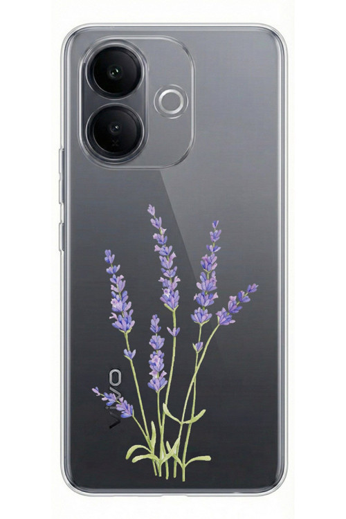 Vivo V60 Lite Uyumlu Lavanta Çiçek Tasarımlı Baskılı Silikon Kılıf