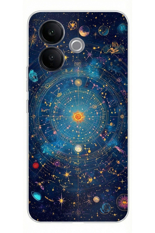 Vivo V60 Lite Uyumlu Yıldız Atlası Kozmik Rehber Baskılı Silikon Kılıf