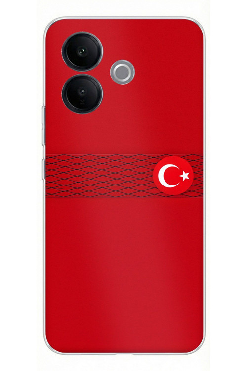 Vivo V60 Lite Uyumlu Türk Milli Takım Izgara Desenli Forma Baskılı Silikon Kılıf