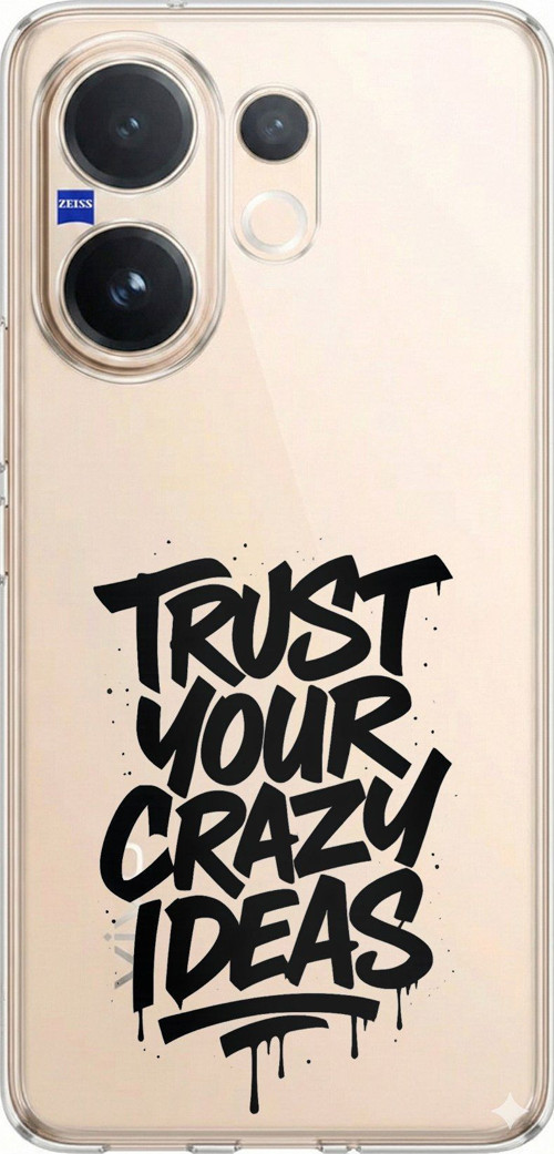 Vivo V60 Uyumlu Crazy Trust Baskılı Silikon Kılıf