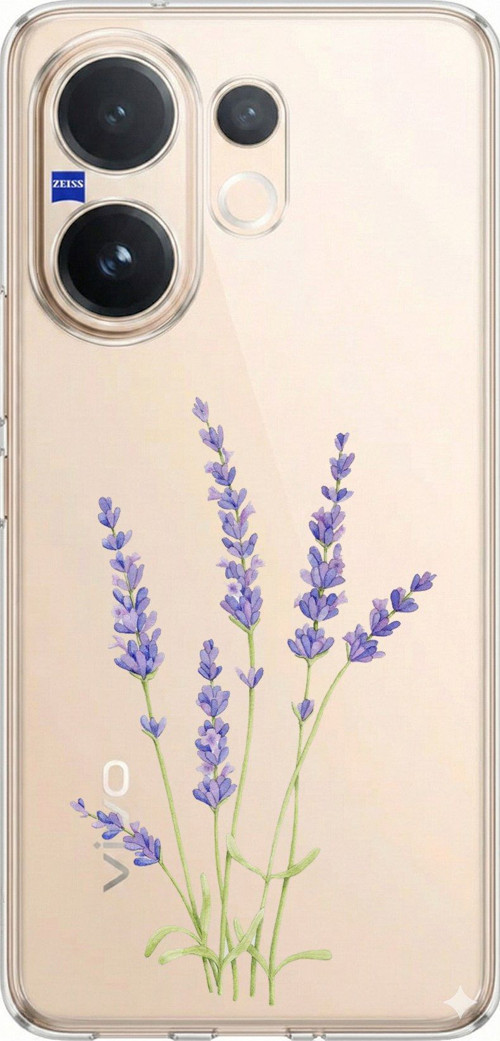Vivo V60 Uyumlu Lavanta Çiçek Tasarımlı Baskılı Silikon Kılıf