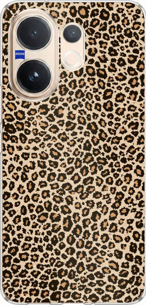 Vivo V60 Uyumlu Leopar Tasarımlı Baskılı Silikon Kılıf