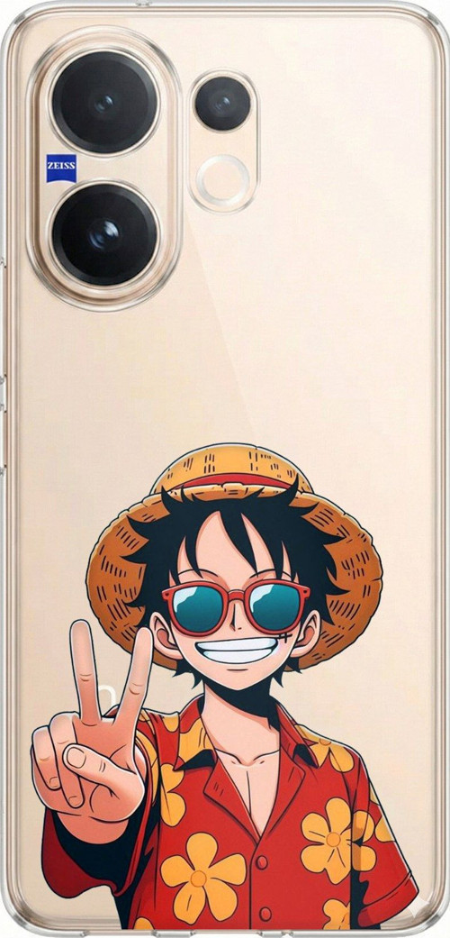 Vivo V60 Uyumlu Monkey D. Luffy Tasarımlı Baskılı Silikon Kılıf
