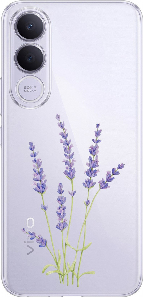 Vivo V70 FE Uyumlu Lavanta Çiçek Tasarımlı Baskılı Silikon Kılıf