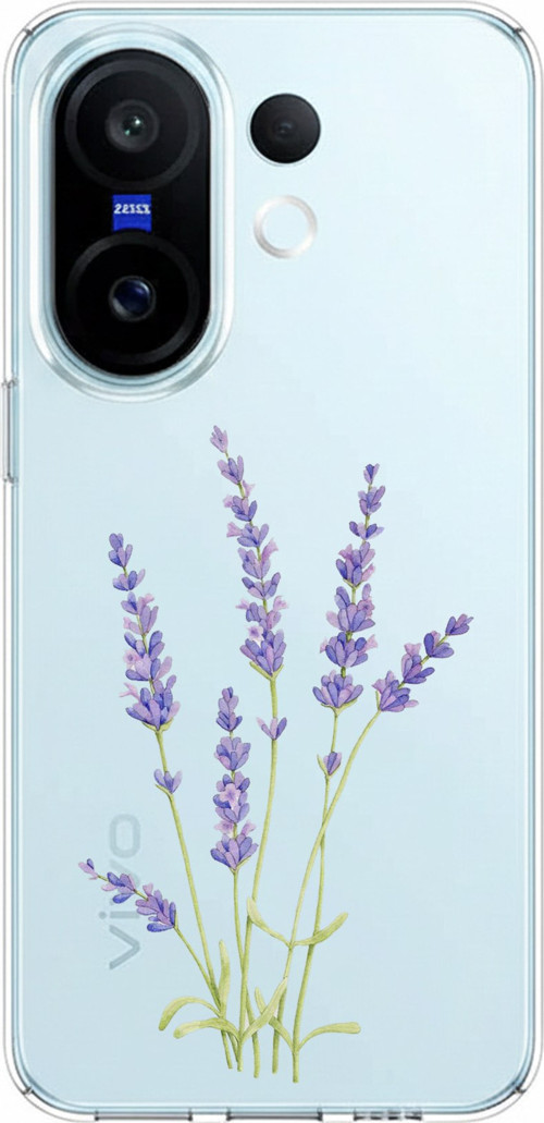 Vivo X200 FE Uyumlu Lavanta Çiçek Tasarımlı Baskılı Silikon Kılıf
