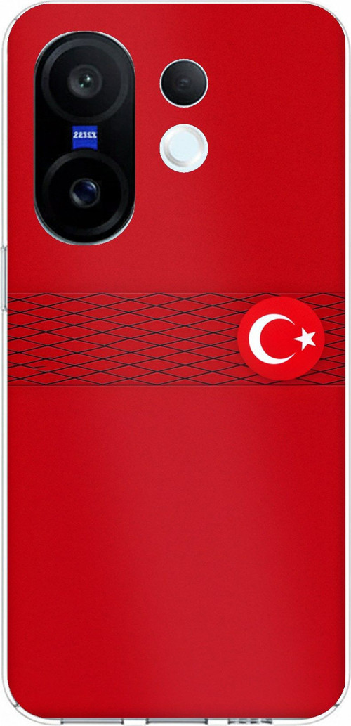 Vivo X200 FE Uyumlu Türk Milli Takım Izgara Desenli Forma Baskılı Silikon Kılıf