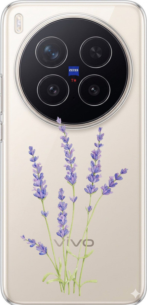 Vivo X300 Pro Uyumlu Lavanta Çiçek Tasarımlı Baskılı Silikon Kılıf