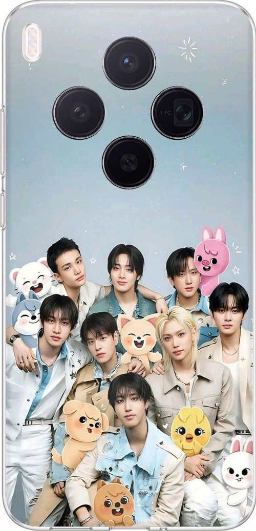 Vivo X300 Uyumlu Tray Kids K-Pop Grubu ve SKZOO Temalı Baskılı Silikon Kılıf