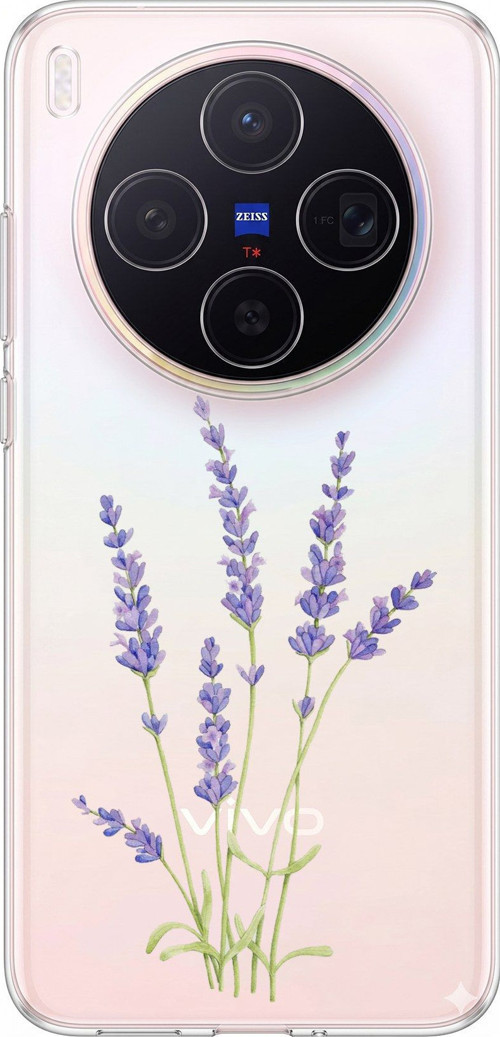 Vivo X300 Uyumlu Lavanta Çiçek Tasarımlı Baskılı Silikon Kılıf