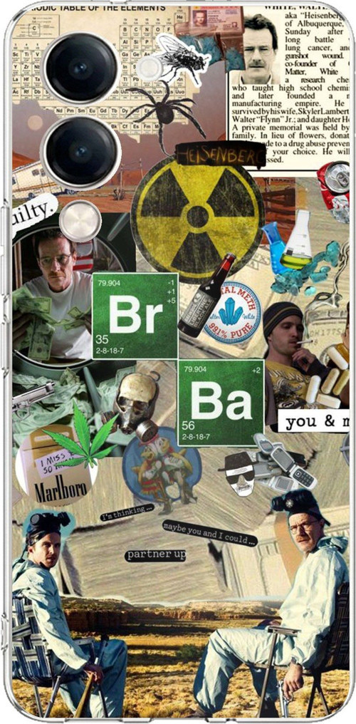 Vivo Y04 Uyumlu Breaking Bad Kolaj Baskılı Silikon Kılıf
