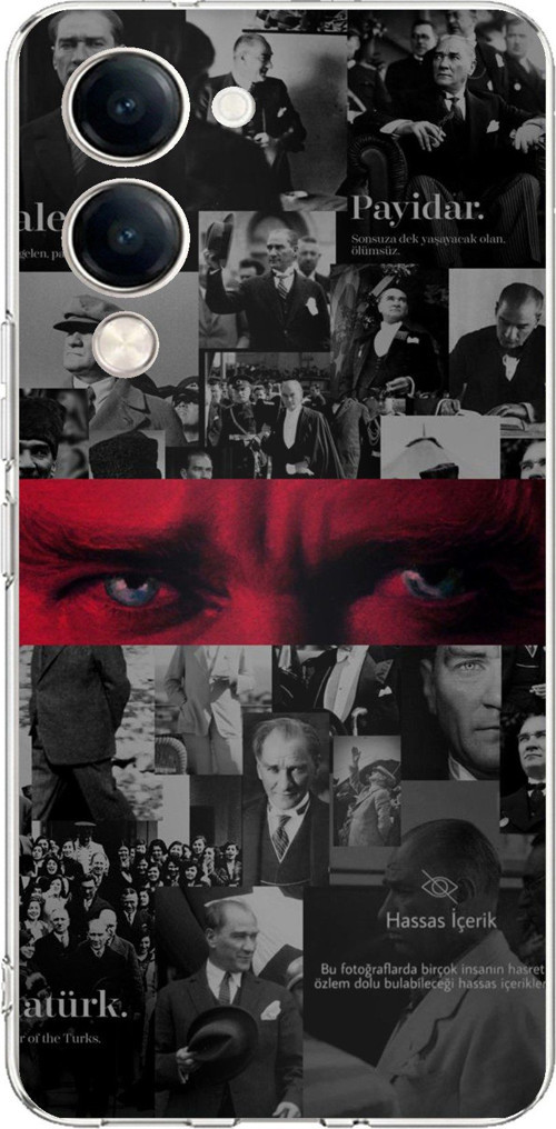 Vivo Y04 Uyumlu Atatürk Gözler Tasarım Baskılı Silikon Kılıf