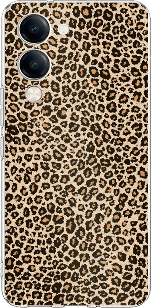 Vivo Y04 Uyumlu Leopar Tasarımlı Baskılı Silikon Kılıf
