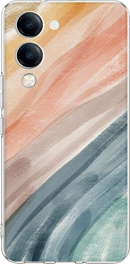 Vivo Y04 Uyumlu Modern Renk Paleti Baskılı Silikon Kılıf