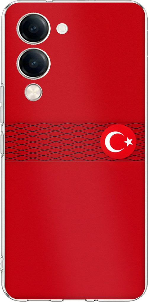 Vivo Y04 Uyumlu Türk Milli Takım Izgara Desenli Forma Baskılı Silikon Kılıf
