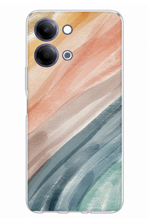 Vivo Y11D / Y05 4G Uyumlu Modern Renk Paleti Baskılı Silikon Kılıf