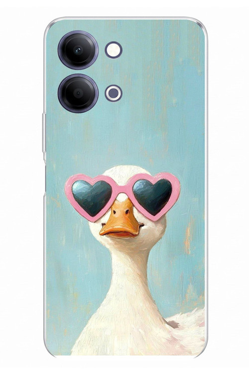 Vivo Y11D / Y05 4G Uyumlu Yağlı Boya Pop-Art Ördek Baskılı Silikon Kılıf