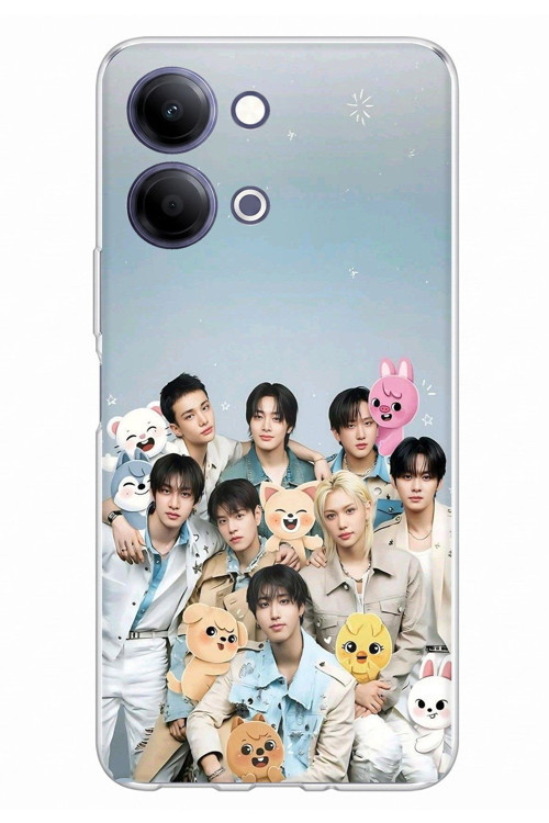 Vivo Y11D / Y05 4G Uyumlu Tray Kids K-Pop Grubu ve SKZOO Temalı Baskılı Silikon Kılıf