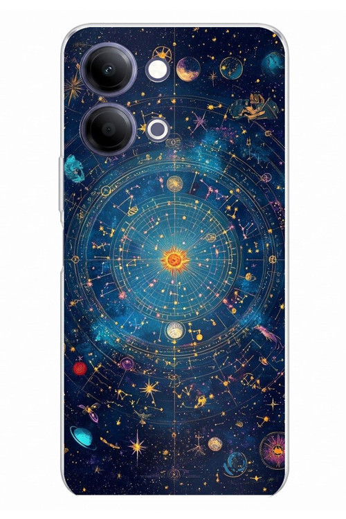 Vivo Y11D / Y05 4G Uyumlu Yıldız Atlası Kozmik Rehber Baskılı Silikon Kılıf