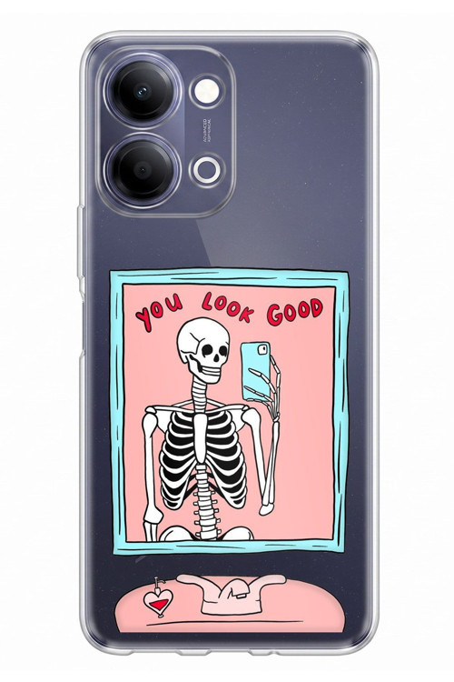 Vivo Y11D / Y05 4G Uyumlu You Look Good İskelet Tasarımlı Baskılı Silikon Kılıf