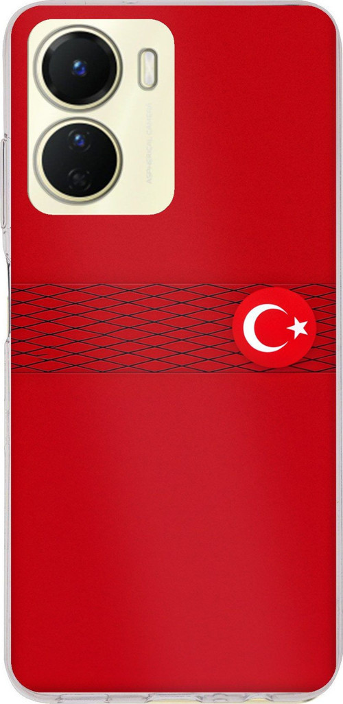 Vivo Y16 Uyumlu Türk Milli Takım Izgara Desenli Forma Baskılı Silikon Kılıf
