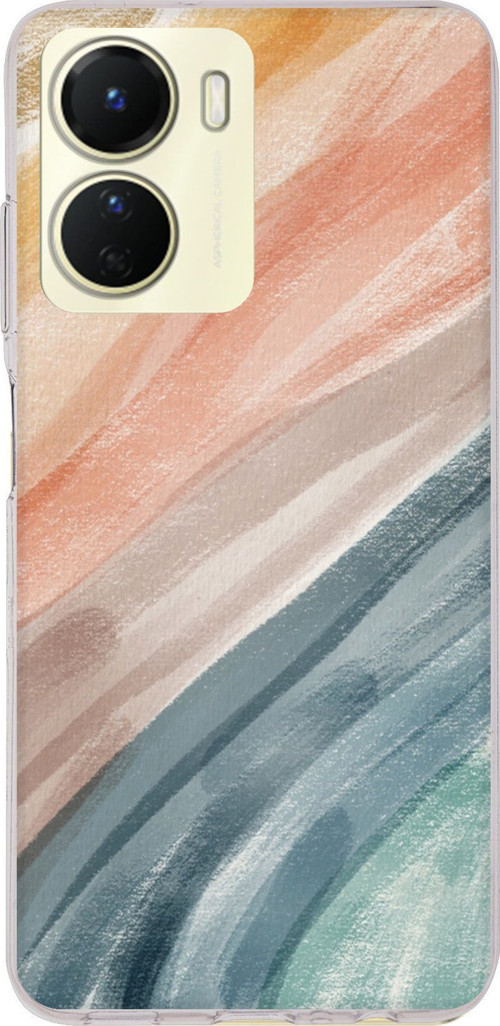 Vivo Y16 Uyumlu Modern Renk Paleti Baskılı Silikon Kılıf