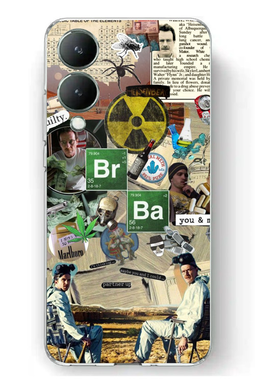 Vivo Y17s Uyumlu Breaking Bad Kolaj Baskılı Silikon Kılıf