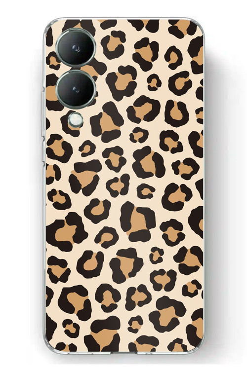 Vivo Y17s Uyumlu Vahşi Zarafet Leopar Desenli Baskılı Silikon Kılıf