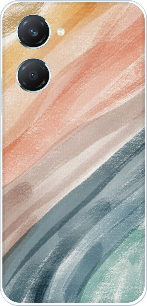 Vivo Y18 Uyumlu Modern Renk Paleti Baskılı Silikon Kılıf