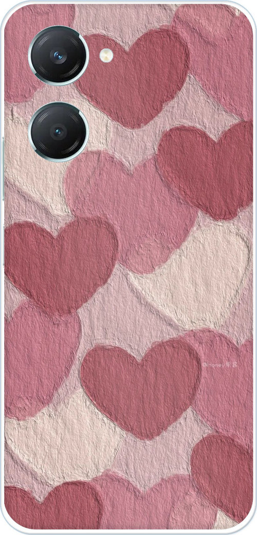 Vivo Y18 Uyumlu Pastel Gül Kurusu ve Pembe Kalpli Baskılı Silikon Kılıf