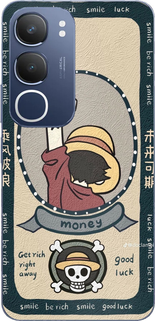 Vivo Y19s Uyumlu One Piece Dolar Baskılı Silikon Kılıf
