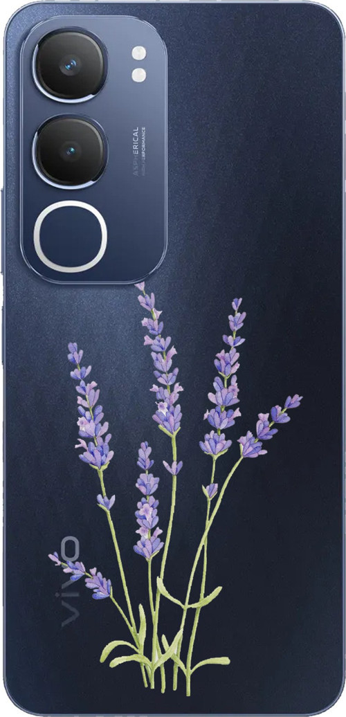 Vivo Y19s Uyumlu Lavanta Çiçek Tasarımlı Baskılı Silikon Kılıf