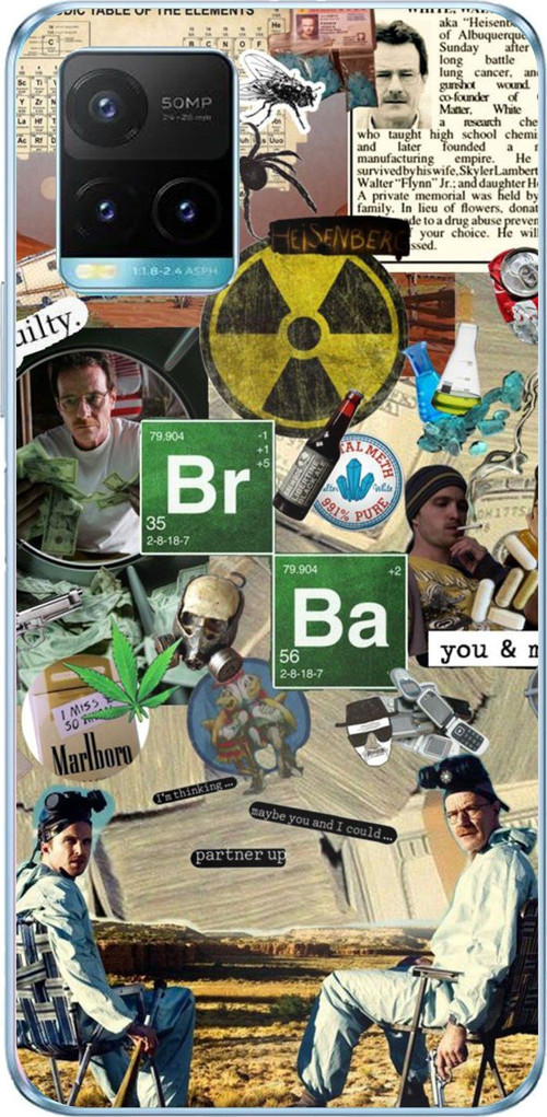 Vivo Y21S/Y33S/Y32 Uyumlu Breaking Bad Kolaj Baskılı Silikon Kılıf