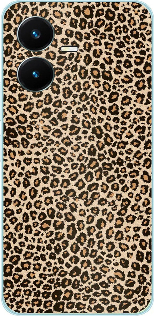 Vivo Y22S - Y35 Uyumlu Leopar Tasarımlı Baskılı Silikon Kılıf