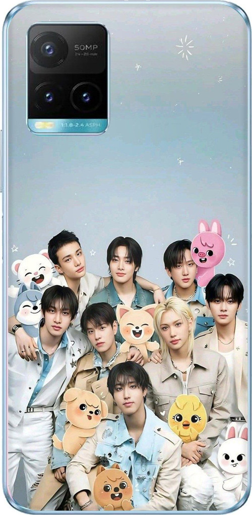 Vivo Y21S/Y33S/Y32 Uyumlu Tray Kids K-Pop Grubu ve SKZOO Temalı Baskılı Silikon Kılıf