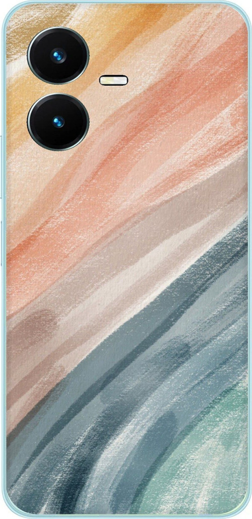 Vivo Y22S - Y35 Uyumlu Modern Renk Paleti Baskılı Silikon Kılıf