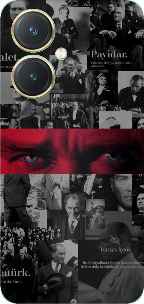 Vivo Y27 Uyumlu Atatürk Gözler Tasarım Baskılı Silikon Kılıf