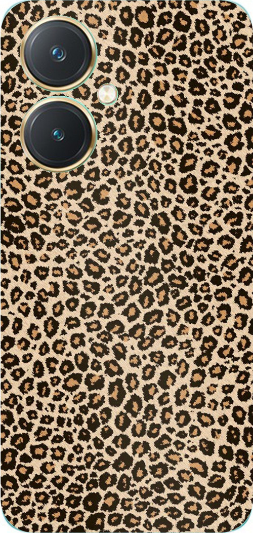 Vivo Y27 Uyumlu Leopar Tasarımlı Baskılı Silikon Kılıf