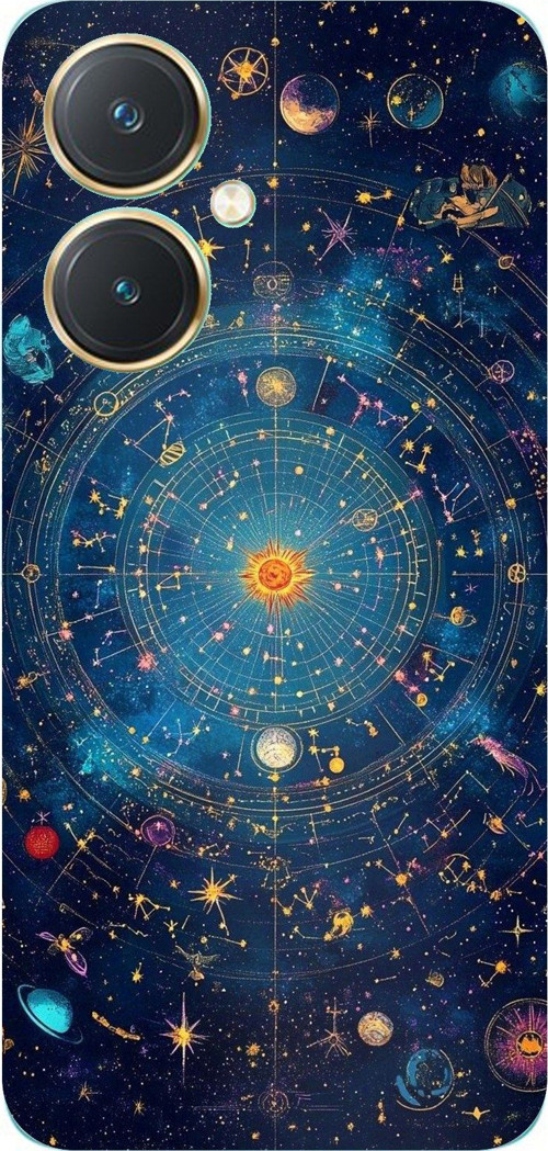 Vivo Y27 Uyumlu Yıldız Atlası Kozmik Rehber Baskılı Silikon Kılıf