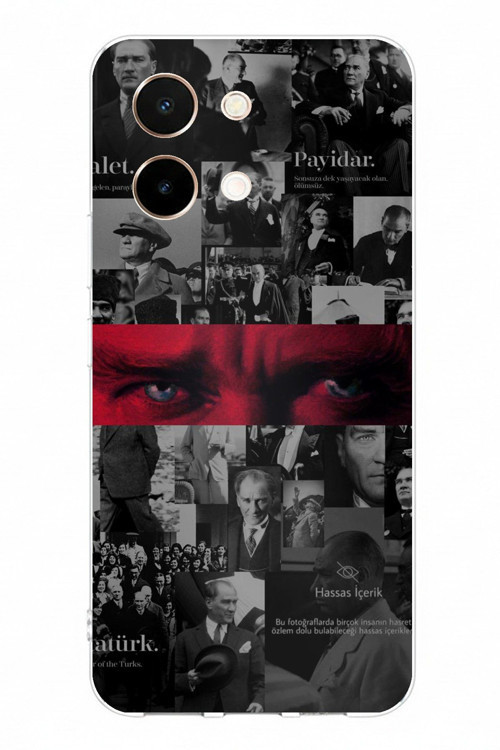 Vivo Y28 Uyumlu Atatürk Gözler Tasarım Baskılı Silikon Kılıf
