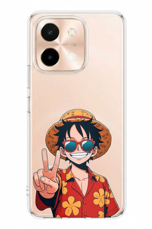 Vivo Y28 Uyumlu Monkey D. Luffy Tasarımlı Baskılı Silikon Kılıf