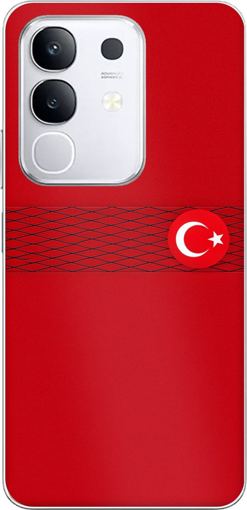 Vivo Y29 Uyumlu Türk Milli Takım Izgara Desenli Forma Baskılı Silikon Kılıf
