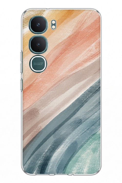 Vivo Y31 5G Uyumlu Modern Renk Paleti Baskılı Silikon Kılıf