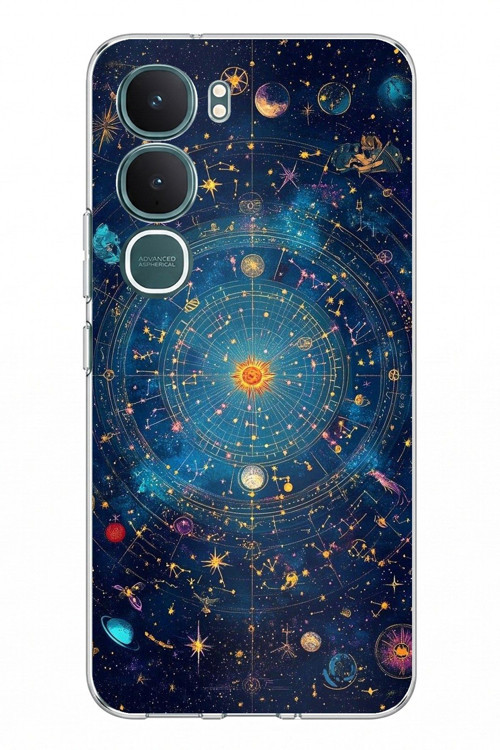 Vivo Y31 5G Uyumlu Yıldız Atlası Kozmik Rehber Baskılı Silikon Kılıf