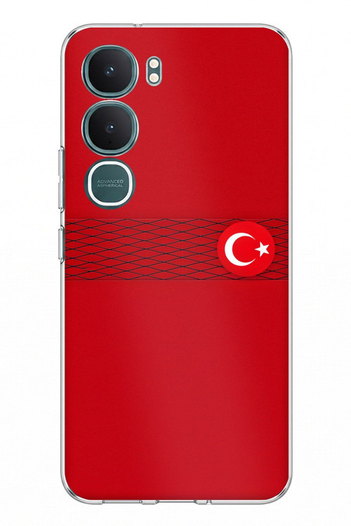 Vivo Y31 5G Uyumlu Türk Milli Takım Izgara Desenli Forma Baskılı Silikon Kılıf